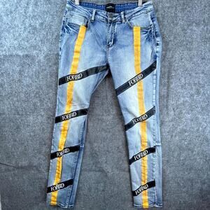 Cooper 9 Los Angeles Jeans Mens 32 Blue Cotton Forbid Streetwear Stretch Skinny